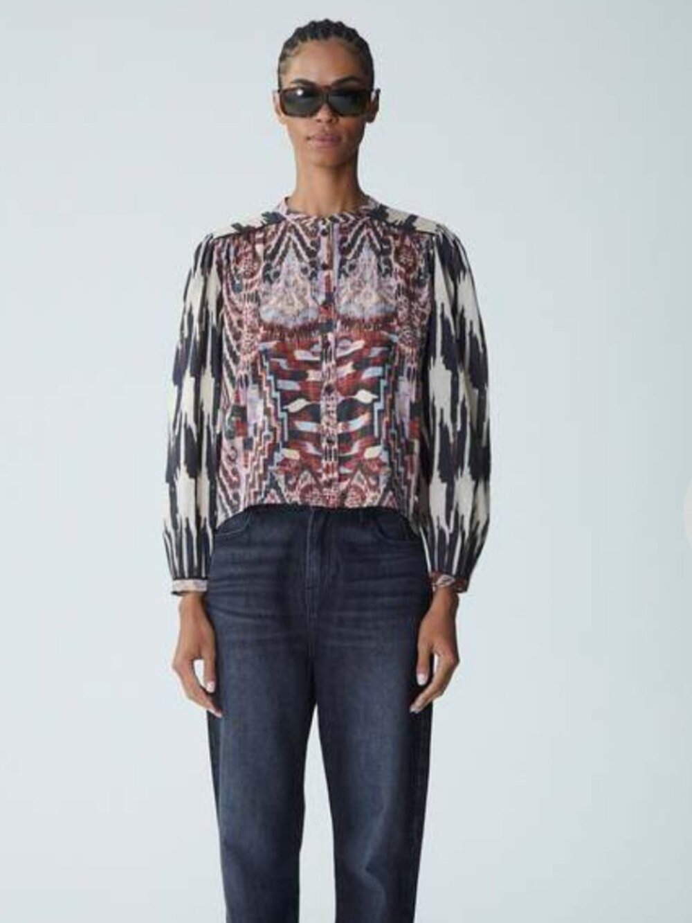 Maria Cher Junin Celia Blouse in Sand Melange